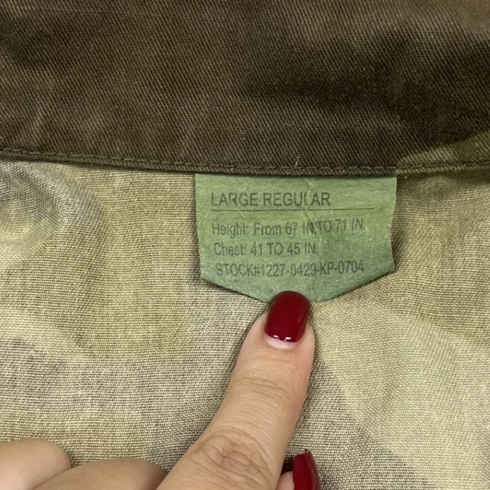 US Military Field Jacket Mens Large Green Woodland Camo Ripstop Utility Coat
